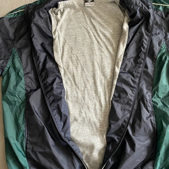 Cheetah Brand Men’s Large Windbreaker Jacket Navy Blue Green Full Zip Retro 90s - Picture 7 of 7
